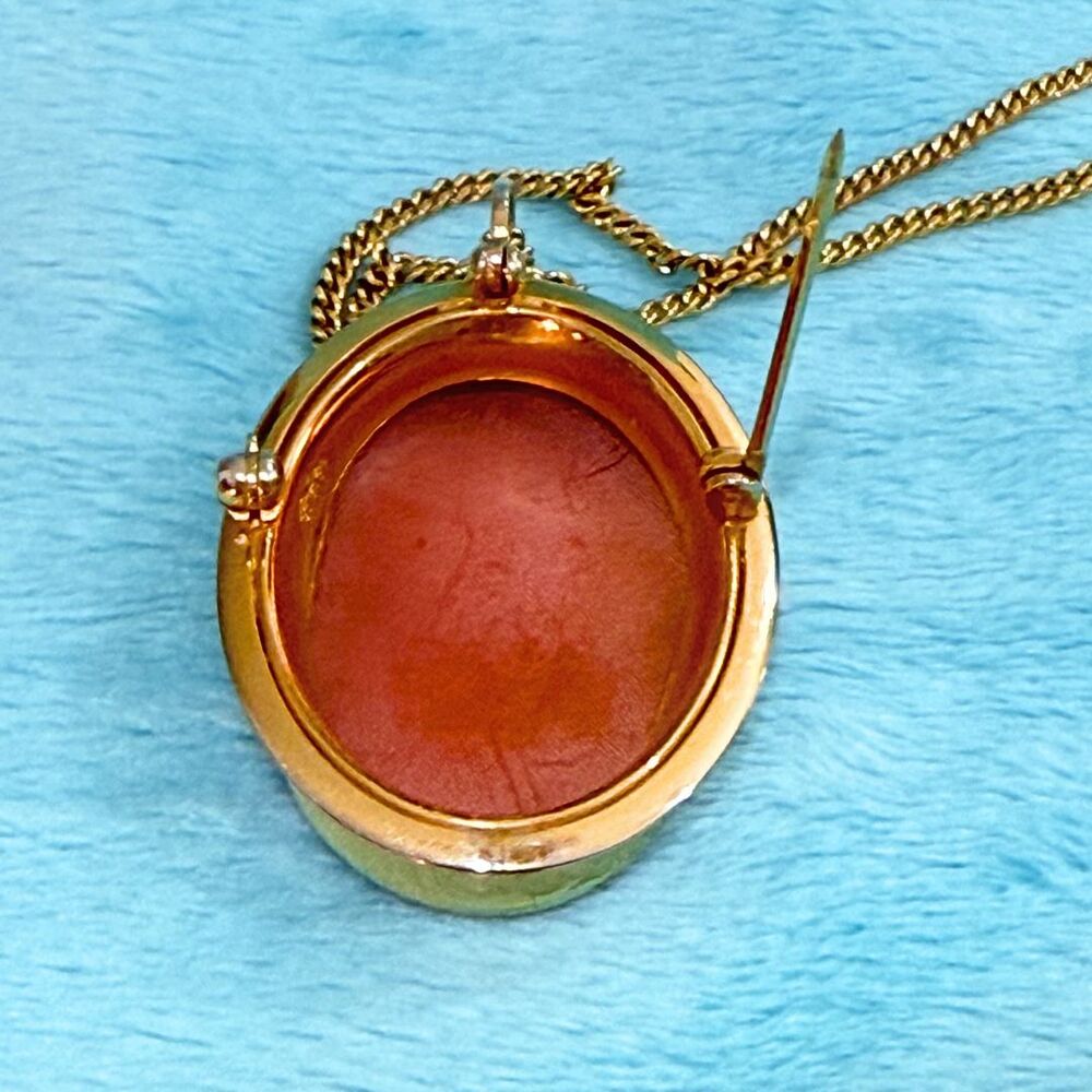 VTG Van Dell 12KT GF Carved Shell Cameo Brooch / Pendant W/Original Box Estate - Picture 6 of 16